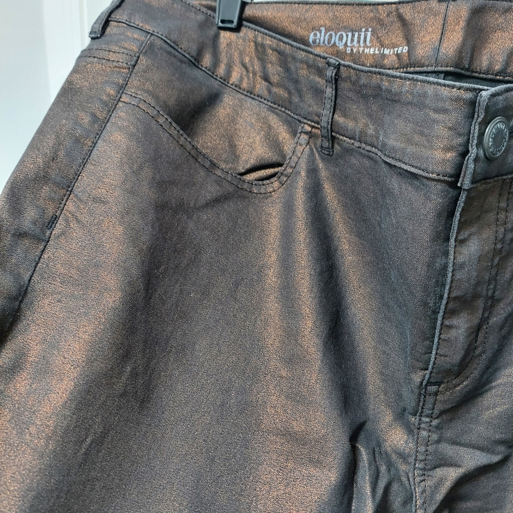 Eloquii by The Limited Copper Brown Metallic Plus Size Jeans